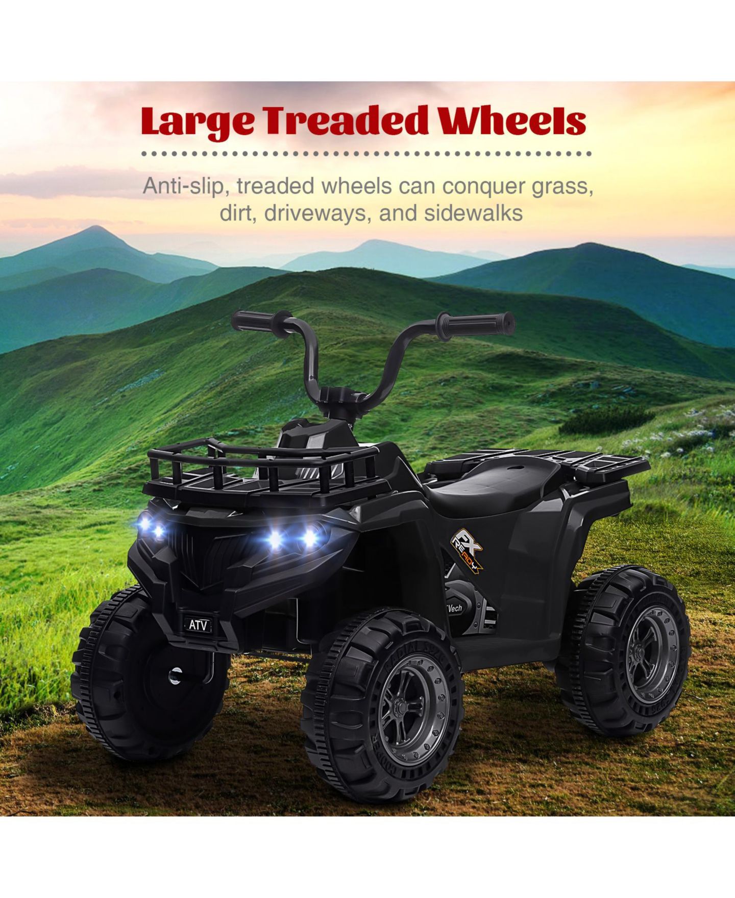 Детская игрушка homfan 12V Electric Ride On ATV Rechargeable Ride On Quad, 44 lb. Capacity, от 3 лет — фото 5