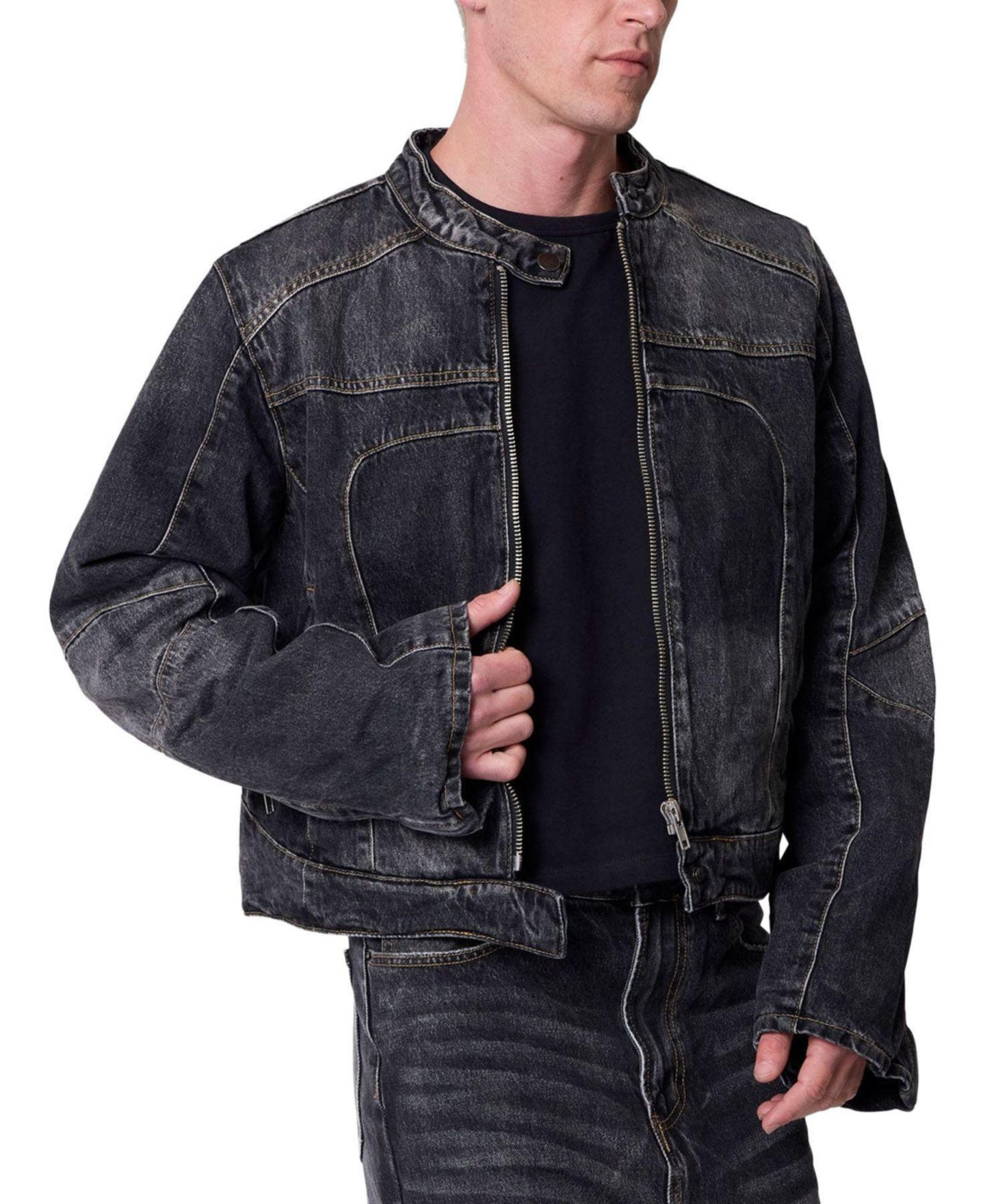 Мужская куртка mnml Panelled Moto Denim — фото 3