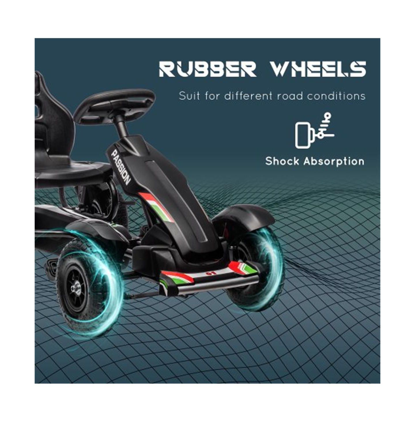 Детская игрушка YOBTOP Kids Pedal Go Kart with Adjustable Seat, Handbrake, 110-lb. Capacity, Ages 5-12, цвет: Чёрный — фото 4