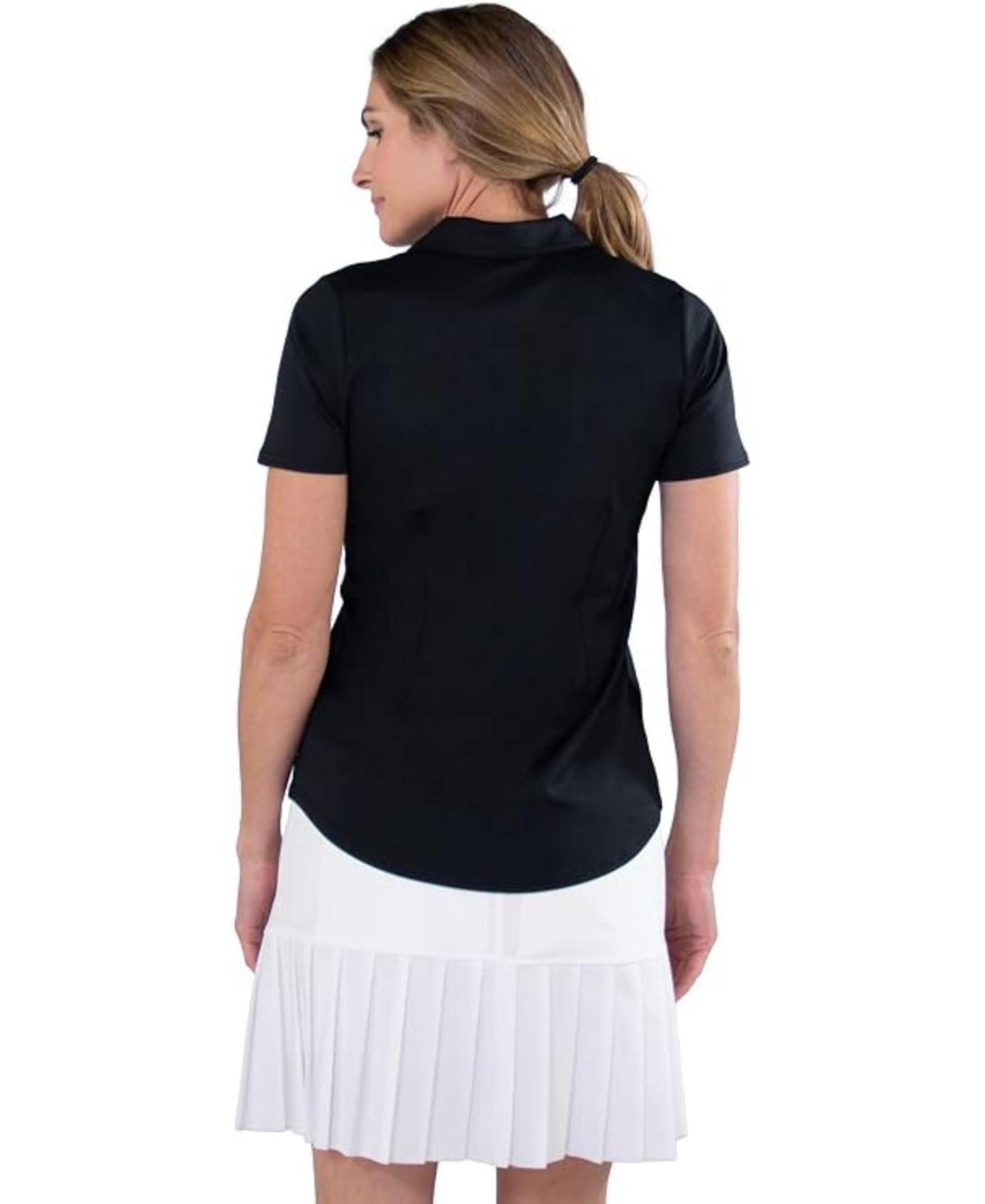 Женское поло Jofit Performance Golf Semi-Fitted Honeycomb-Textured Polo, цвет: Чёрный — фото 2