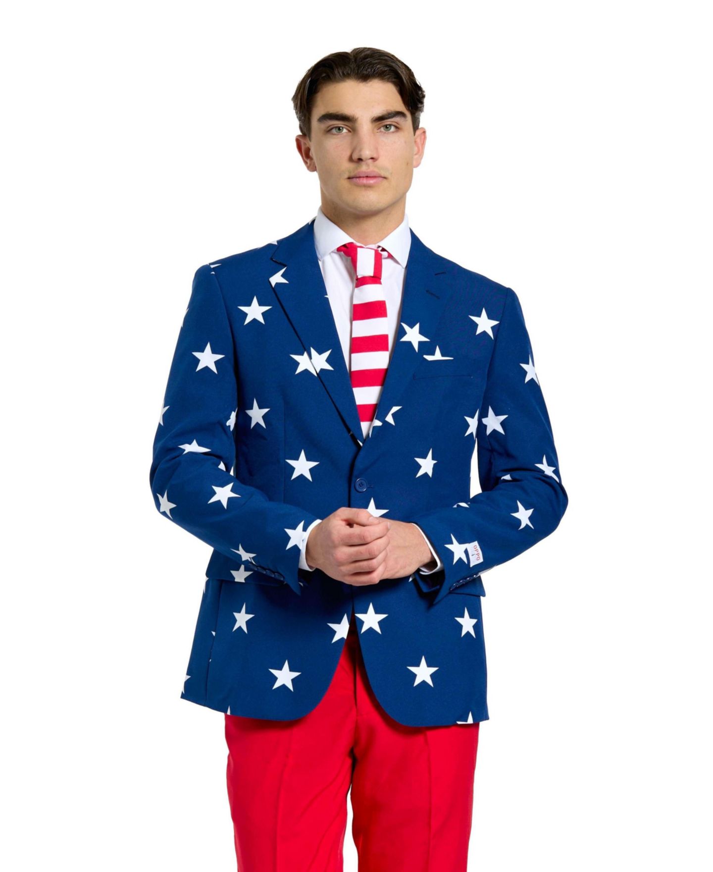 Мужской летний карнавальный костюм OppoSuits USA в американской тематике, цвет: Белый / Синий — фото 3