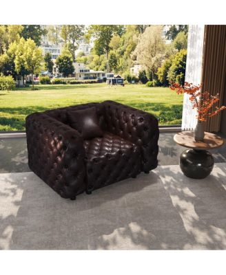 48.4" Modern Faux Leather Modular 1-Seater Sofa with Pillow