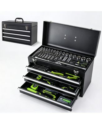   465-Piece Mechanics Tool Set with 3-Drawer Heavy Duty Metal Box Repair Tool Kit