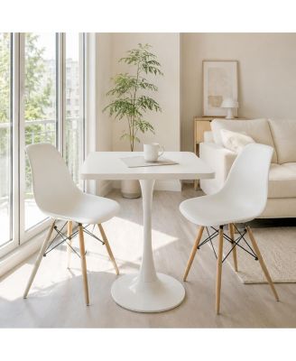  Square 24" Tulip Dining Table, Mid Century Modern Bistro Table