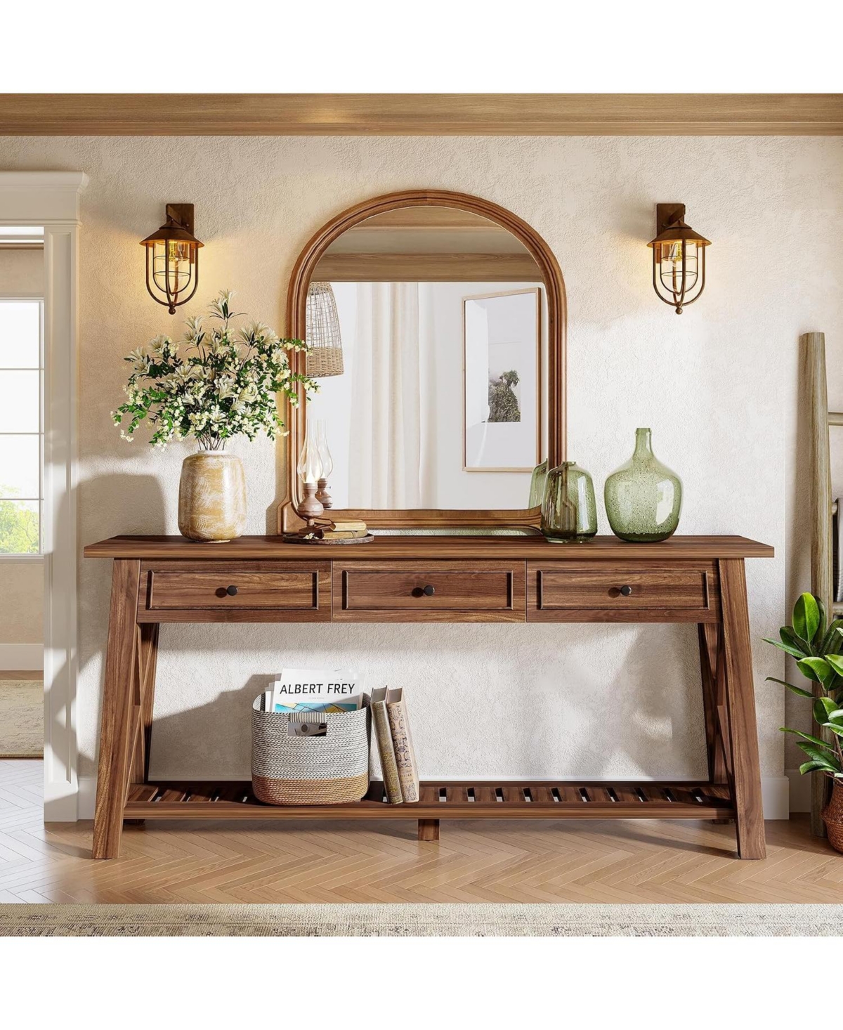Tribesigns 70.87" Console Table with 3 Drawers and Shelf
