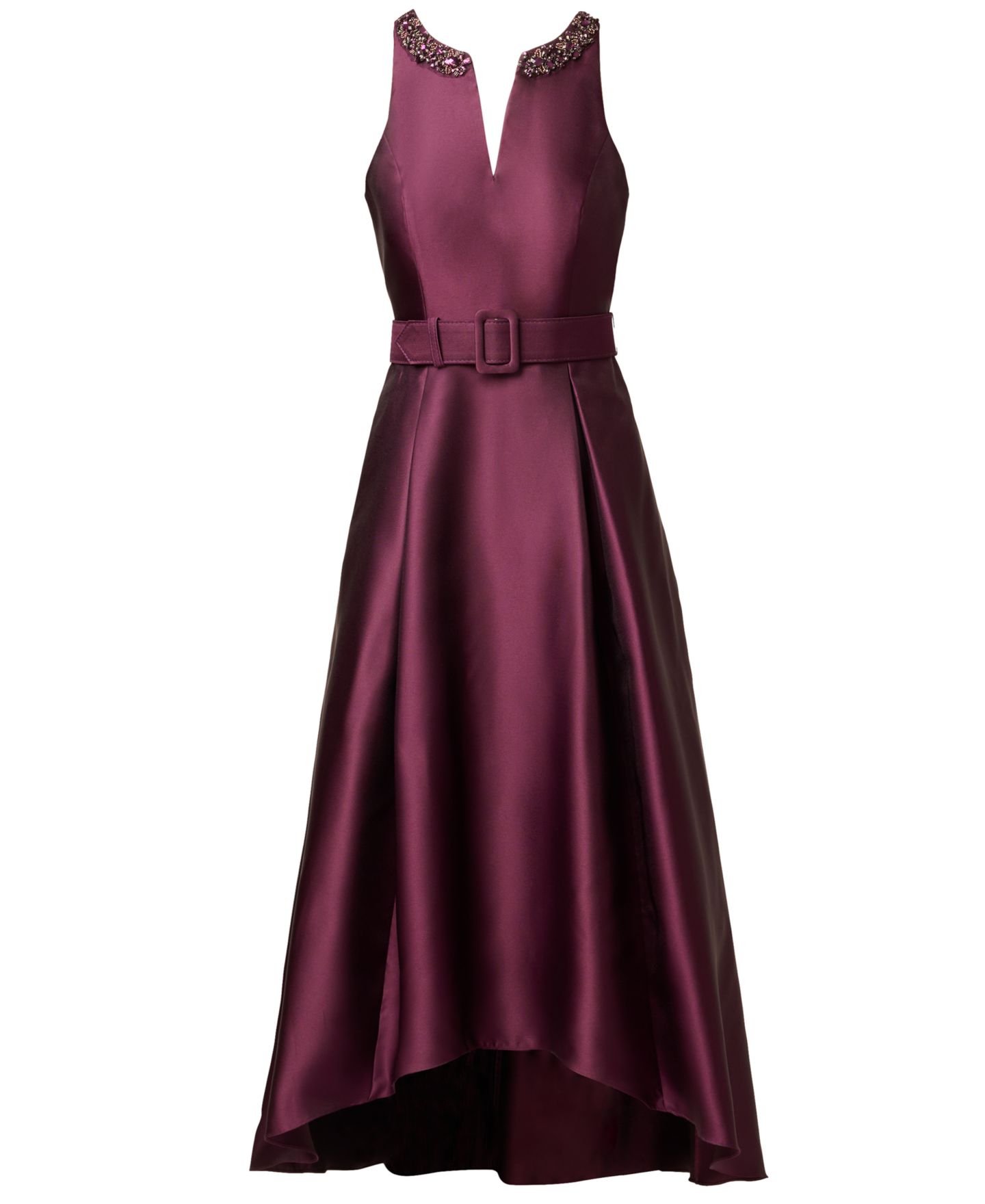 Женское платье Adrianna Papell Petite Pino Noir High-Low Beaded Gown, цвет: Чёрный — фото 6