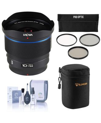 Laowa 10mm for 2.8 Zero-D AF Lens for Nikon Z, Bundle with 77mm Filter Kit, Soft Lens Case and Cleaning Kit