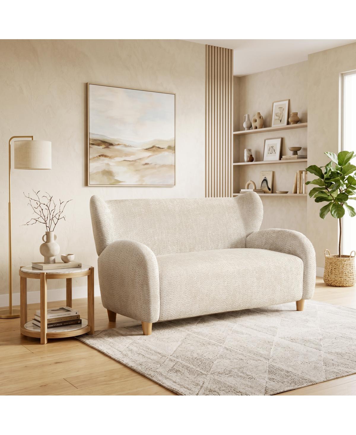 Streamdale Furniture Nordic 58" Chenille Loveseat Sofa Chair with Curved Backrest
