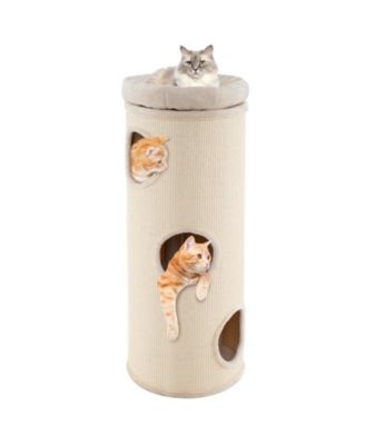 Elevated Cat Cave 49 Inch 4-Story Cat House for Multiple Cats with Removable Sidewalls