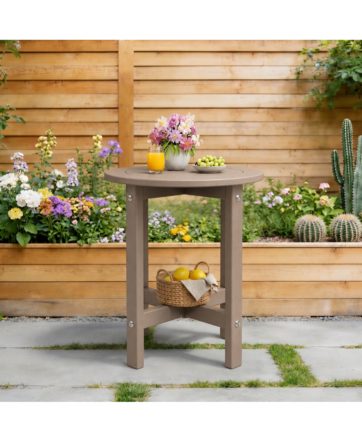 Streamdale Furniture Antique Hdpe Outdoor Patio Side Table
