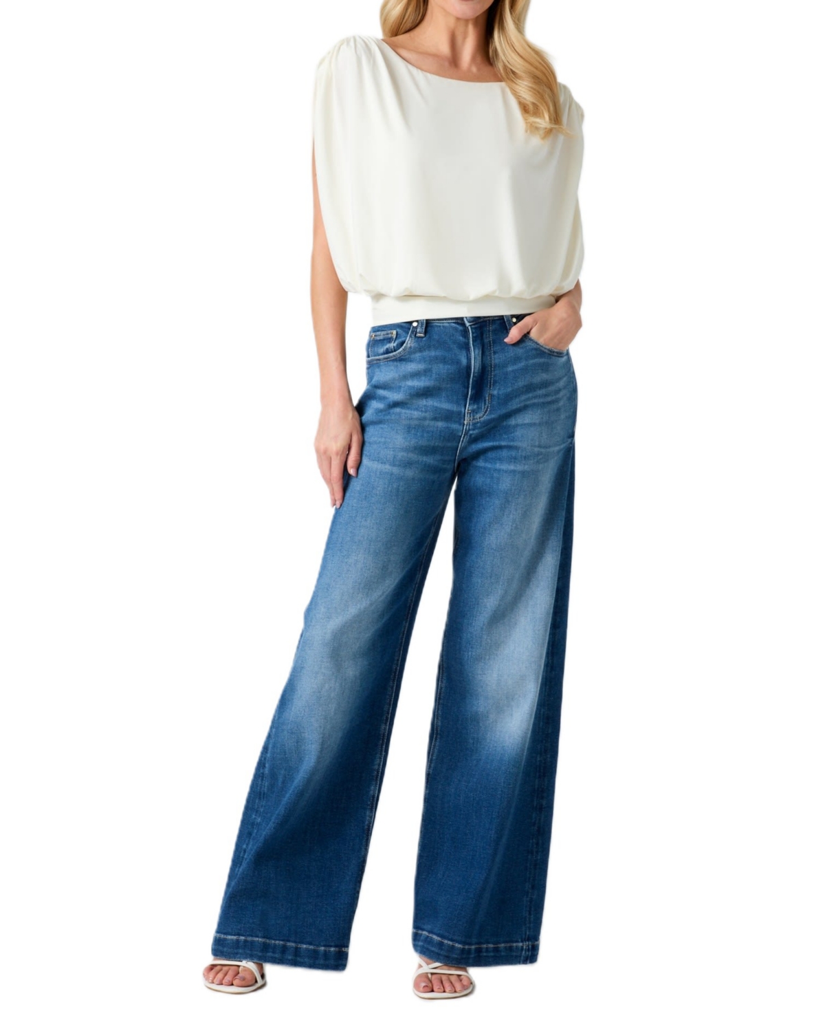 Guess Women's Aundrea Boat-Neck Draped Sleeveless Top