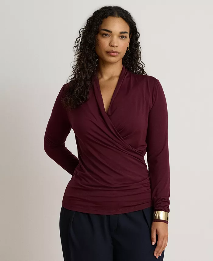 Women's Long-Sleeve Surplice Blouse - thumbnail 2