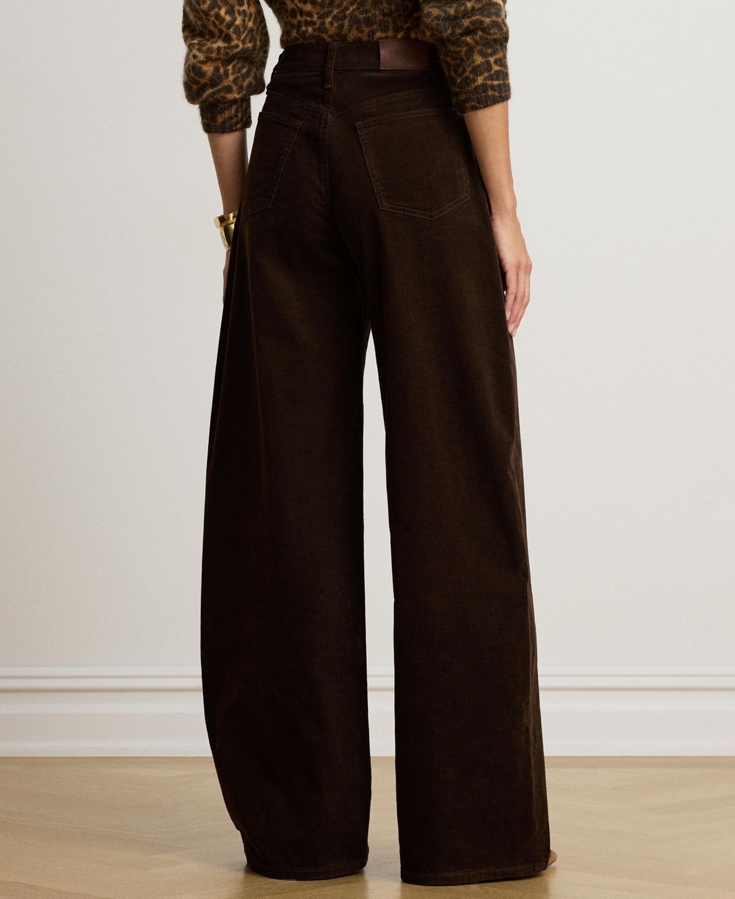 Женские брюки Lauren Ralph Lauren Corduroy High-Rise Wide-Leg, цвет: Коричневый — фото 5