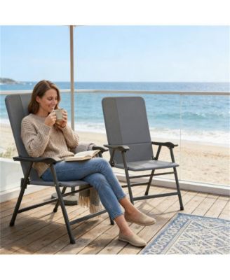 Folding chair, terrace chair set of two, camping chair, outdoor chair
