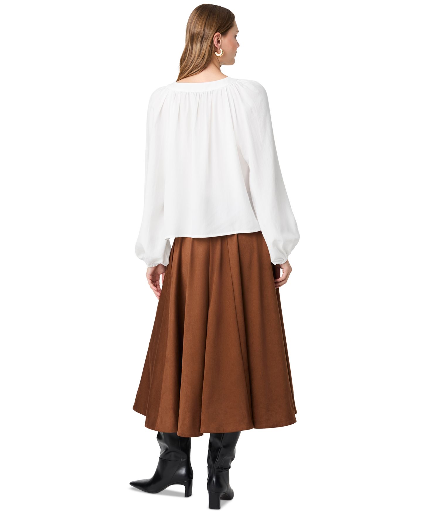 Женская блузка French Connection Tencel Mock-Neck Long-Sleeve Half-Placket, цвет: Зимний белый — фото 7