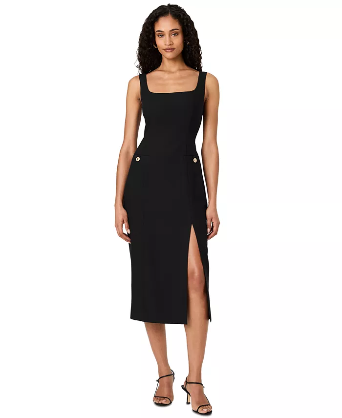 Women's Kai Midi Sheath Front Slit Dress