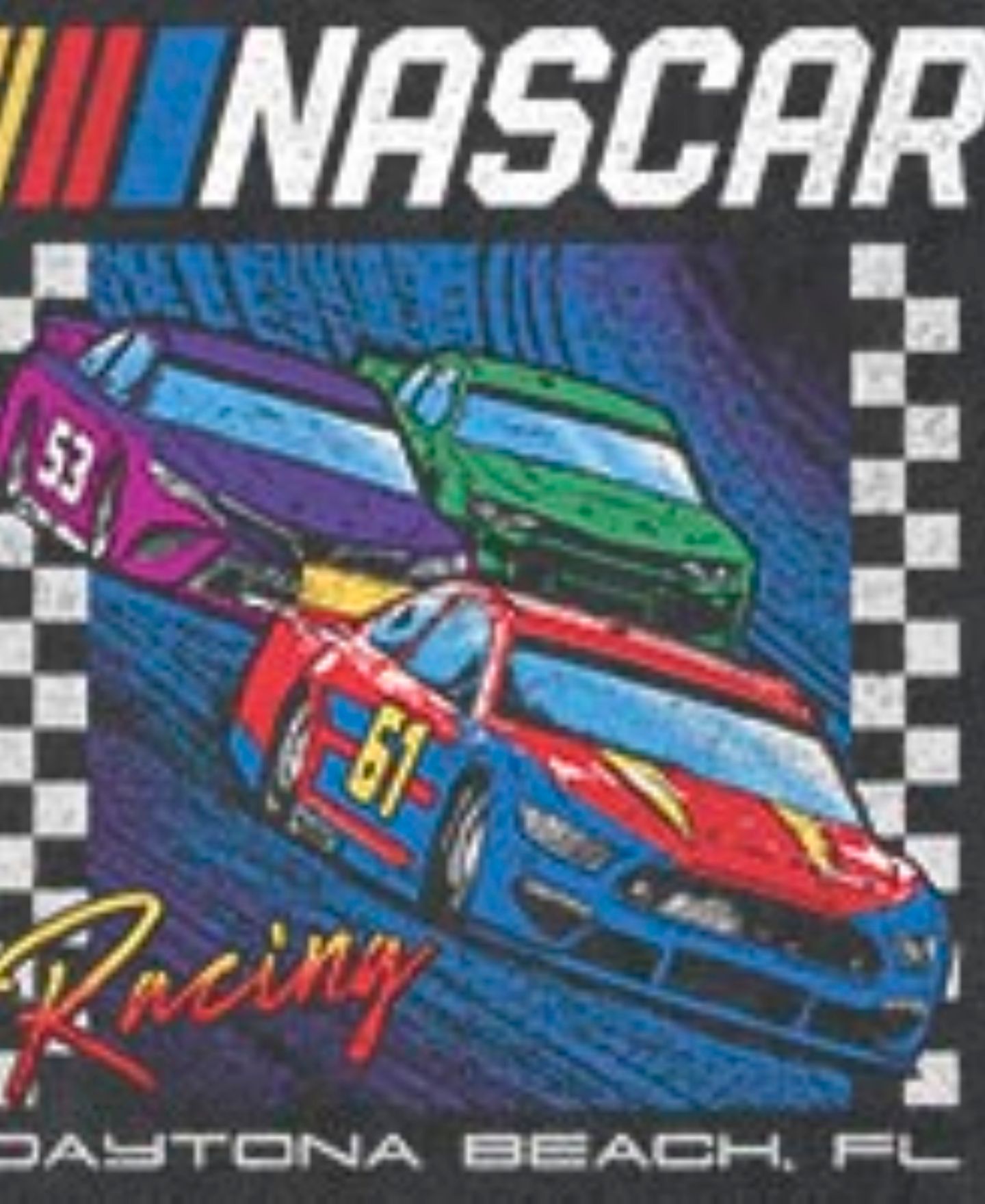 Мужская футболка Fifth Sun Nascar Daytona Beach Racing Graphic, цвет: Тёмный меланжевый — фото 3