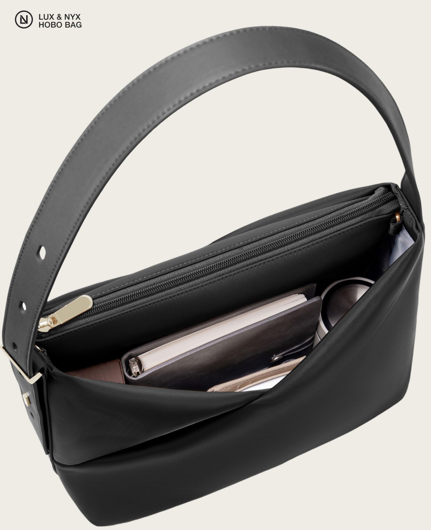 Женская сумка Lux & Nyx Origami Convertible Hobo 15" Laptop Tote for Women, цвет: Чёрный — фото 11