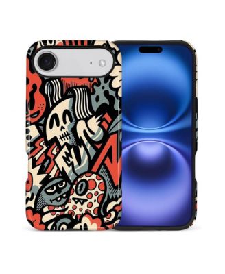 Phone Case Compatible with Apple iPhone 15 Pro, 2-Layer Durable, Skull Riot