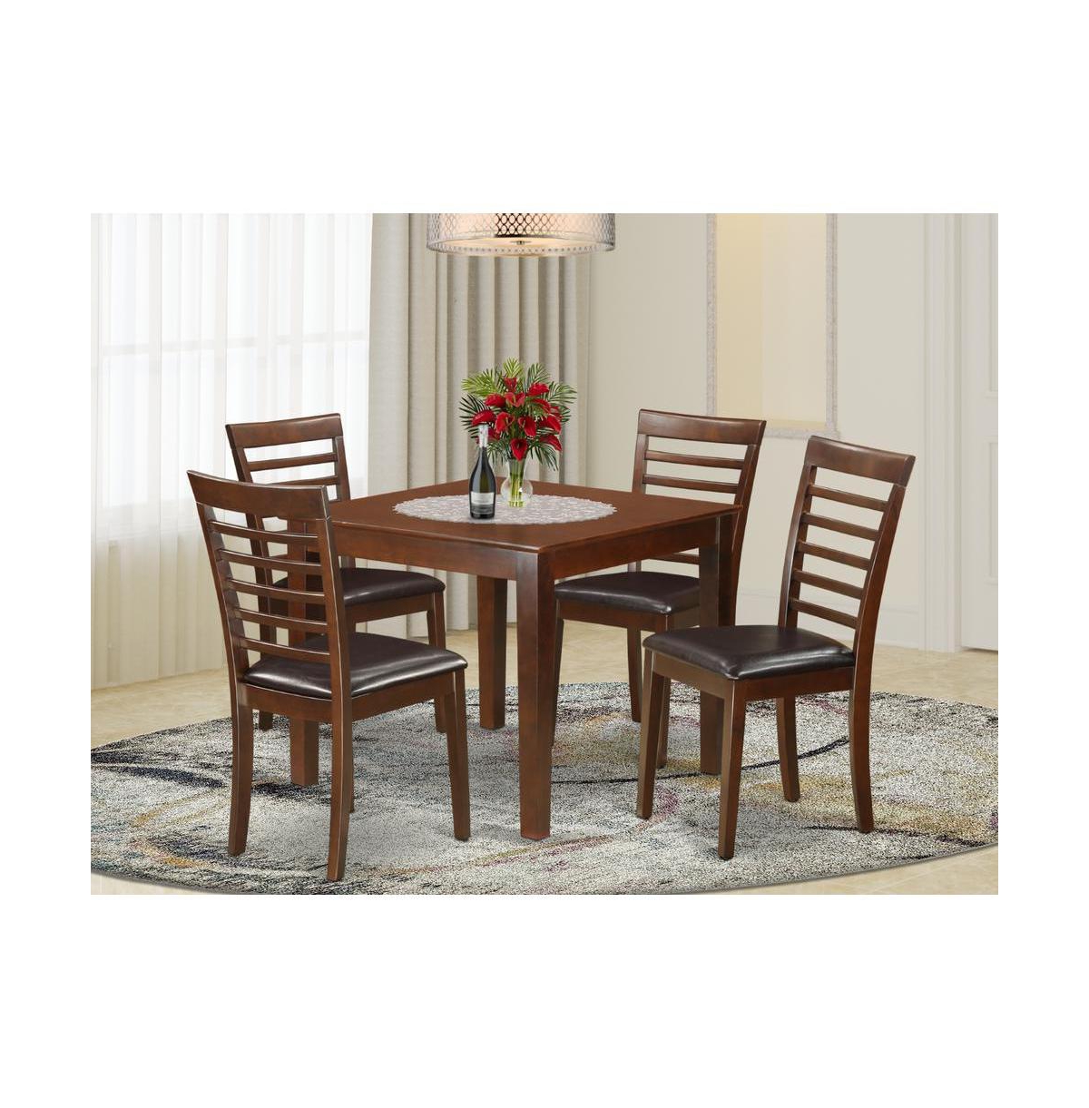 East West Furniture 5 Piece Kitchen dinette set with a Dining Table and 4 Dining Chairs