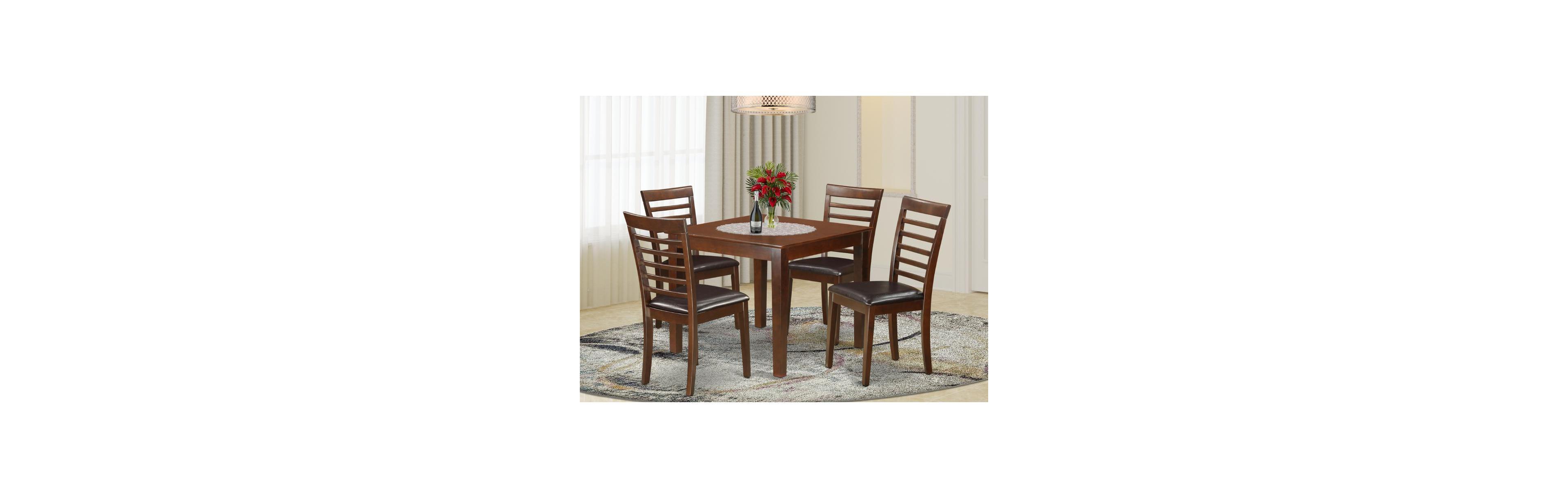 East West Furniture 5 Piece Kitchen dinette set with a Dining Table and 4 Dining Chairs