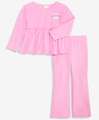 Toddler Girls' 12M-5T Brushed Rib Top & Pants, 2-Piece Set