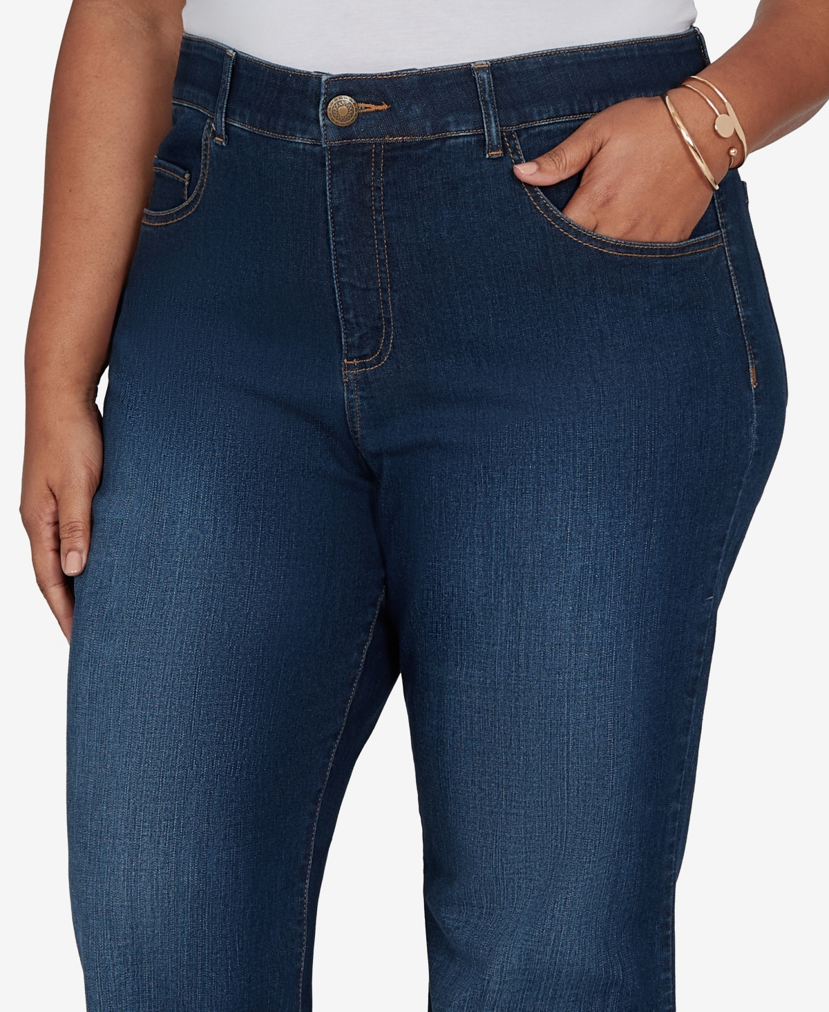 Ruby Rd. Plus Size Flare Mid-rise Jeans In Blue