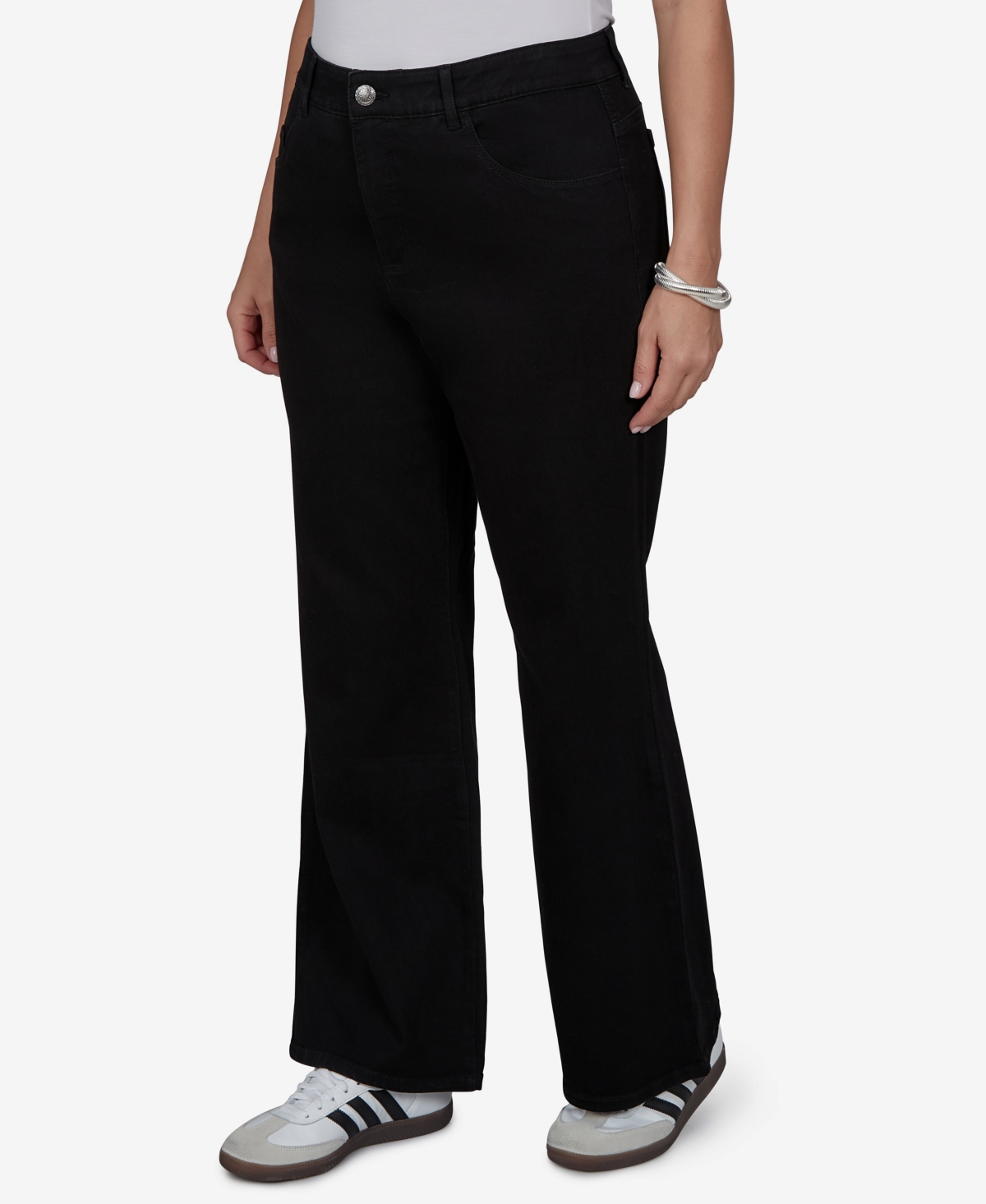 Ruby Rd. Plus Size Mid-rise Flare Jeans In Black