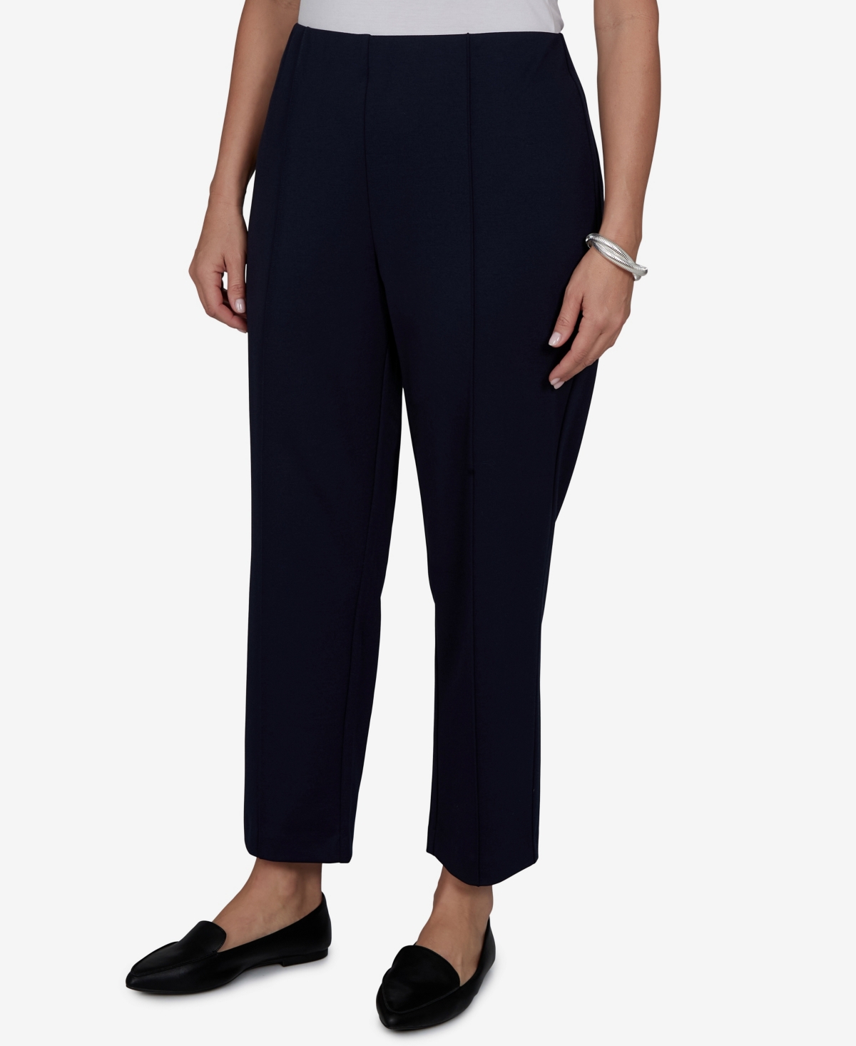 Ruby Rd. Plus Size Mid-rise Pull-on Ponte Pants In Blue