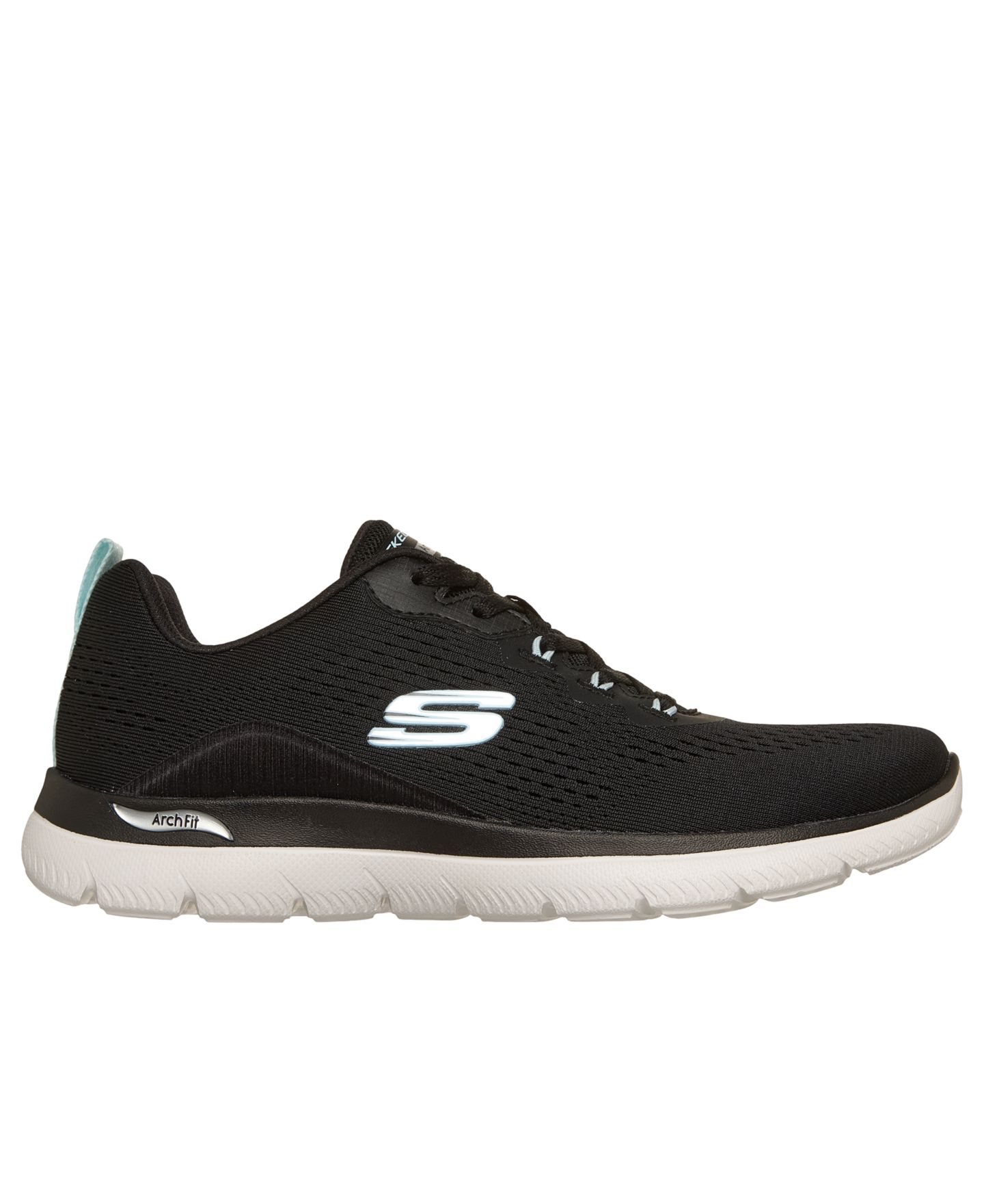Женские кроссовки Skechers Slip-Ins: Arch Fit Summits - Daily Flow Casual, цвет: Чёрный / Синий — фото 2