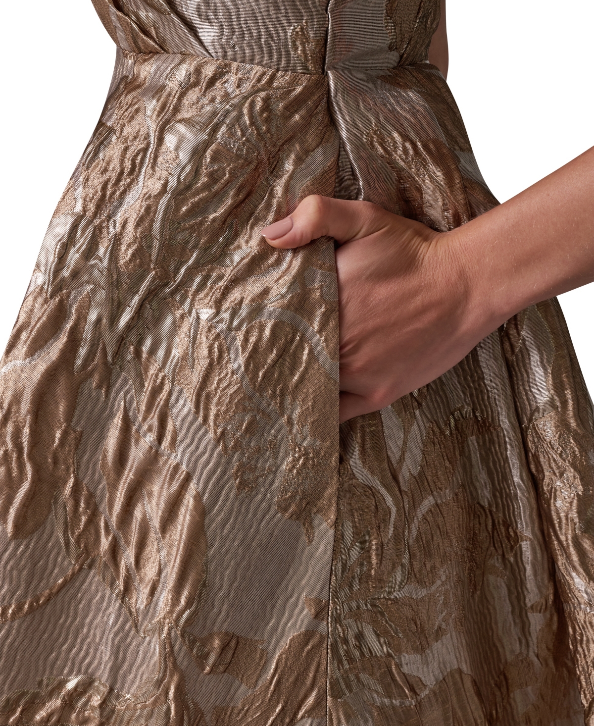 Donna Karan New York Women's Sleeveless Metallic Jacquard Fit-and-Flare Dress