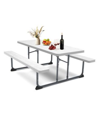 4.5ft Picnic Table with 2 Benches Heavy-Duty Table for 4-6 Person
