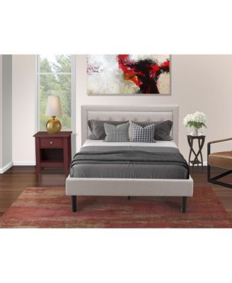 FN08F-1GA13 2-Piece Platform Bedroom Set with 1 Wood Bed Frame and a Mid Century Modern Nightstand