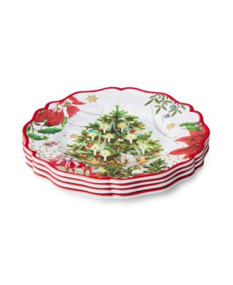 Santa's Delivery Melamine Salad Plates, Set of 4
