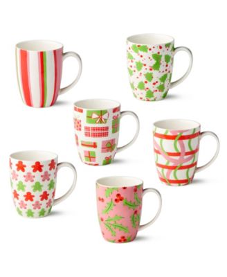 Scarlet Ribbon Mugs, Set of 6