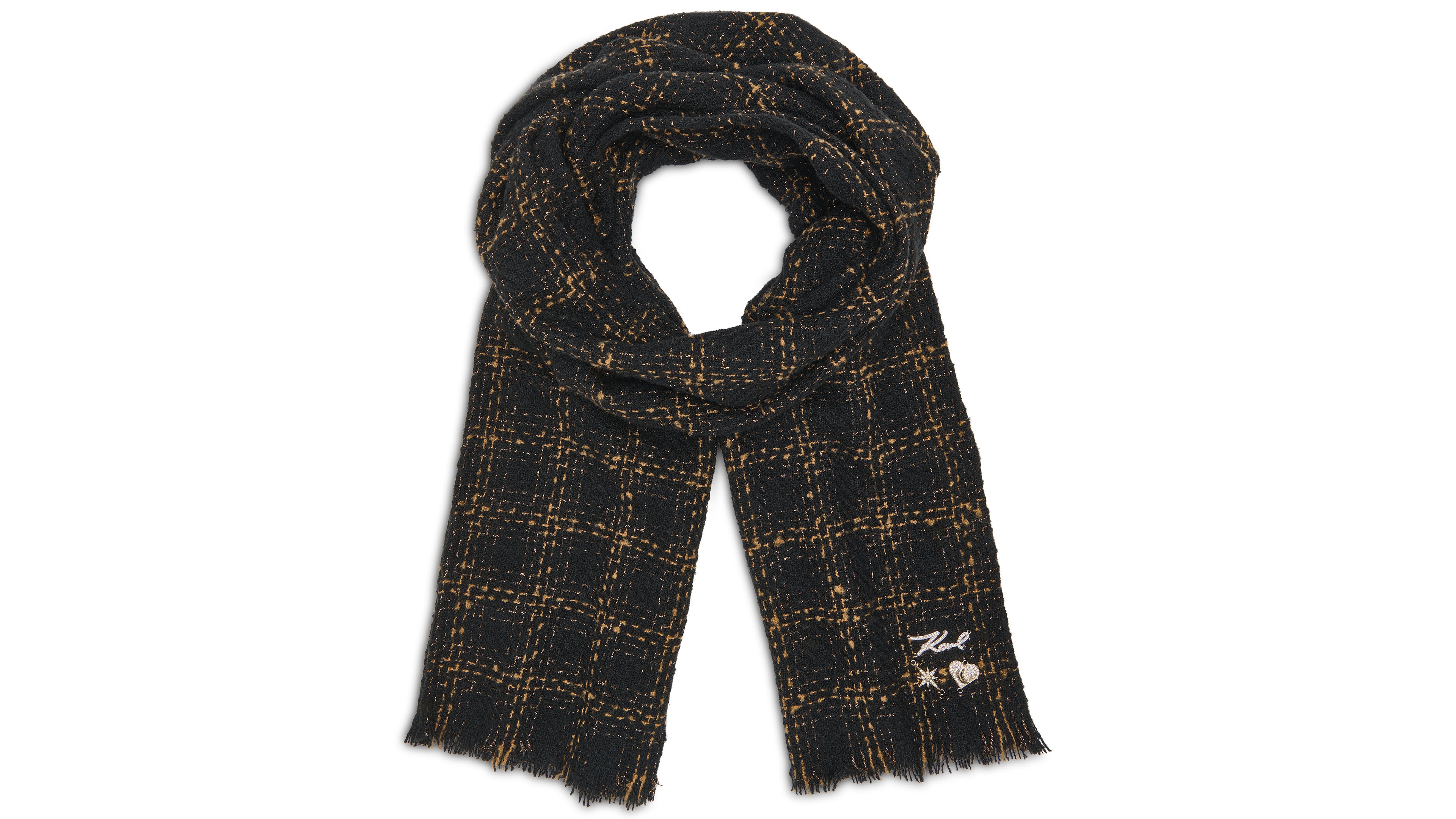 Karl Lagerfeld Paris Lurex Tweed Oversized Blanket Scarf