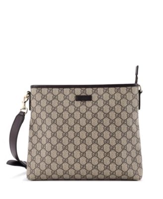 Medium Zip Top Messenger Bag GG Coated Canvas