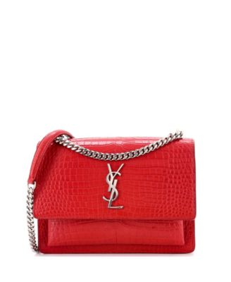 Medium Sunset Crossbody Bag Embossed Leather