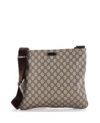 Large Zip Top Messenger Bag GG Coated Canvas