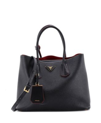 Medium Cuir Double Tote Saffiano Leather