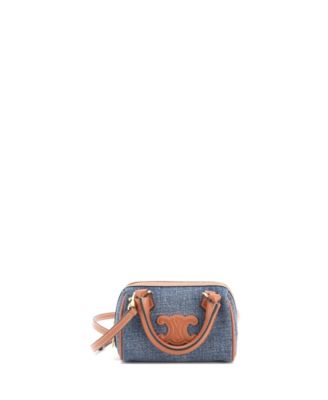 Mini Cuir Triomphe Boston Bag Denim