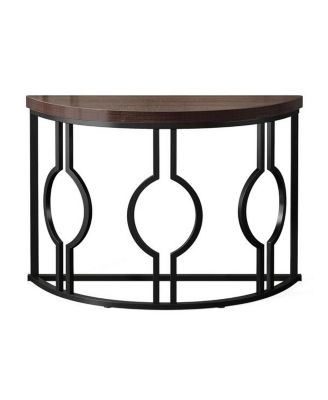 43" Industrial Half Moon Console Table for Entryway