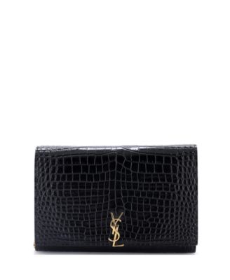 Classic Monogram Flap Chain Wallet Embossed Leather