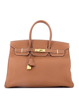 Pre-Owned Hermes Birkin 35 Handbag Brown Togo with Gold Hardware