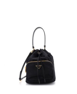 Small Drawstring Bucket Bag Tessuto