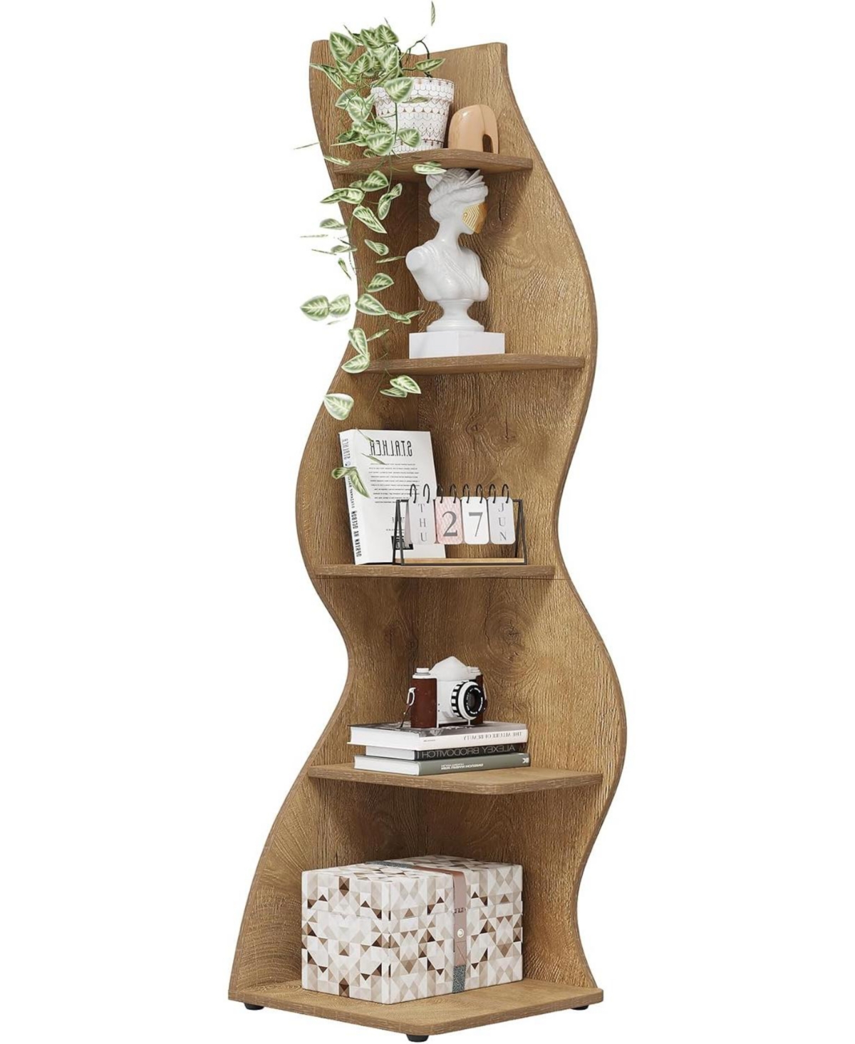 Tribesigns 5-Tier Corner Bookshelf with Unique Shape