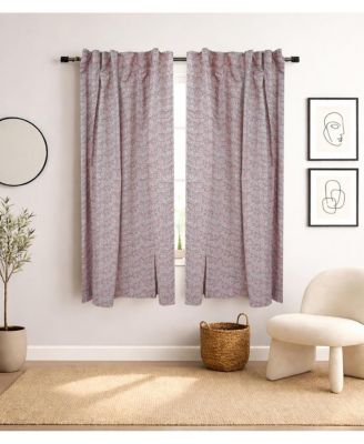Haridwar Floral Block Print Viscose Linen Curtain
