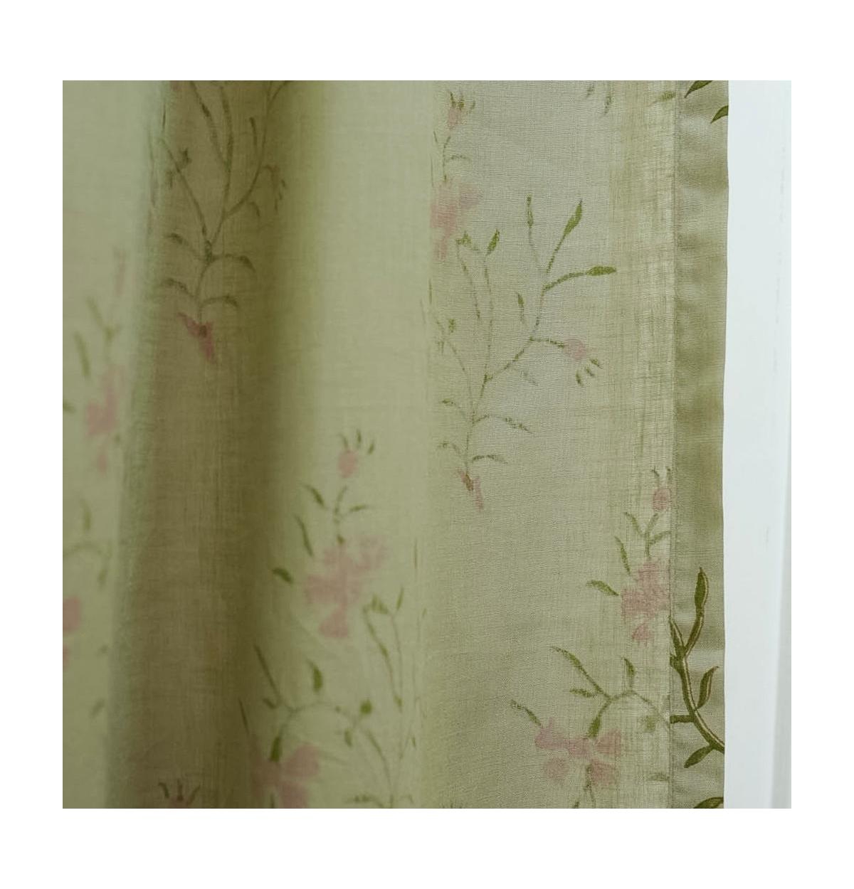 Fabdivine Handcrafted Floral Block Print Viscose Linen Curtains Panel