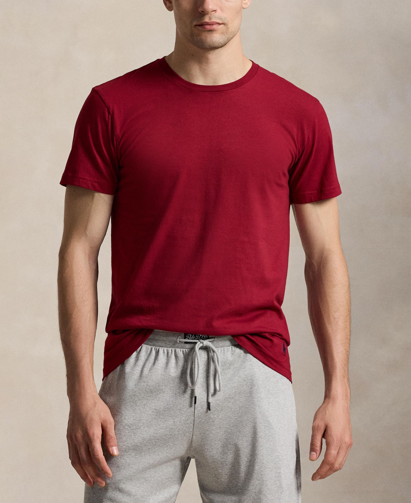 Бельё Undershirt для мужчин, хлопок, 3 шт. — Polo Ralph Lauren, цвет: Тёмно-синий / Красный — фото 3