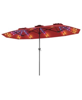 Double-Sided Patio Umbrella Solar Color Changing LED with 12 Modes